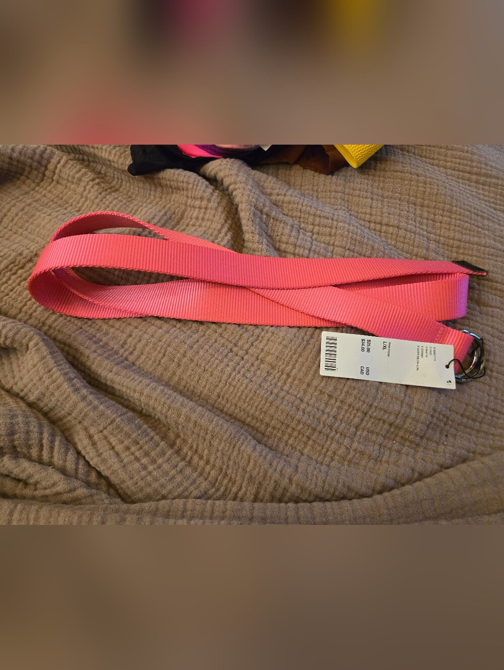 Urban Outfitters L/XL Pink Belt with Metal Buckle